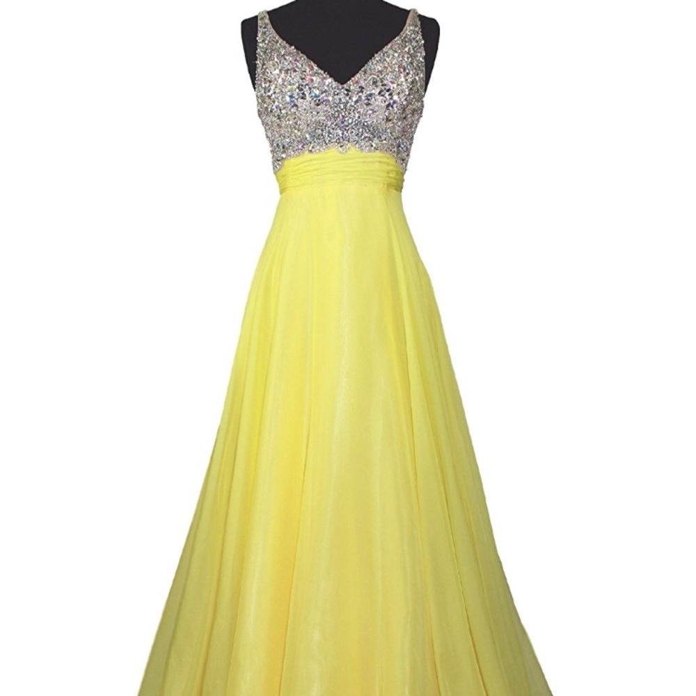 Rhinestone A Line Formal Chiffon Dress